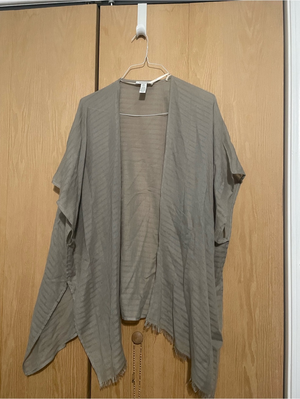Nordstrom Light Taupe Open-Front Draped Poncho